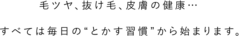 すべては毎日のとかす習慣から始まります