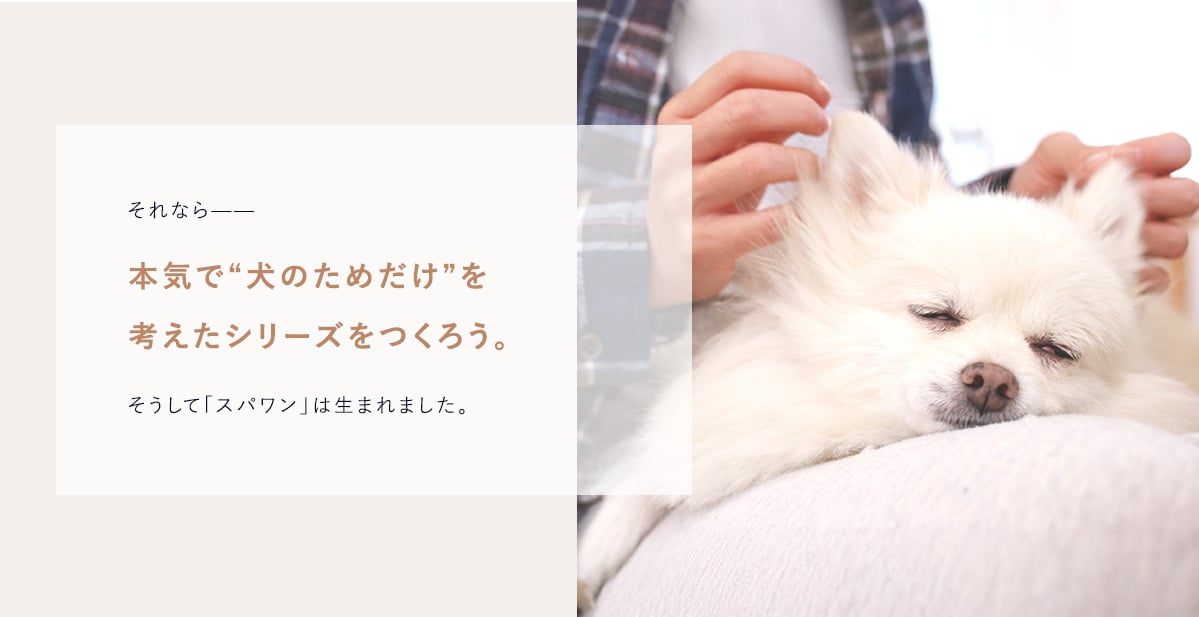 本気で犬のためだけを考えたシリーズを作ろう。そうしてスパワンは生まれました