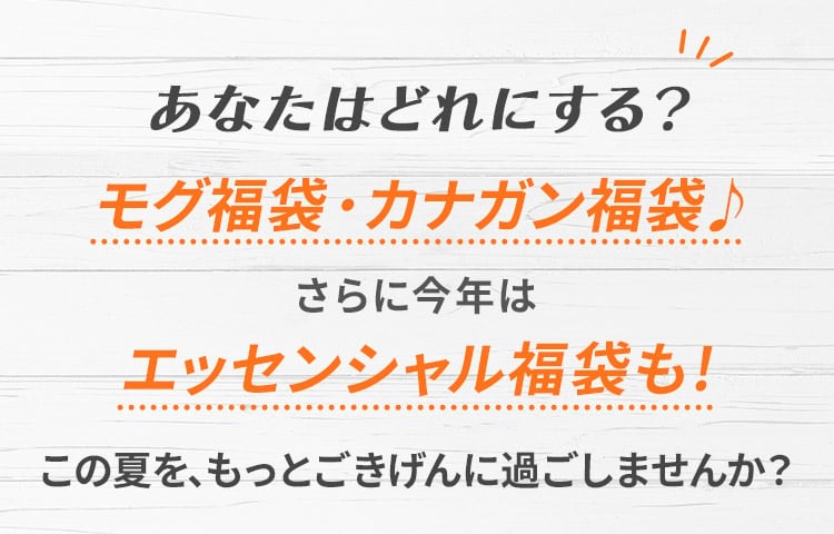 あなたはどれにする?モグ福袋・カナガン福袋・エッセンシャル福袋